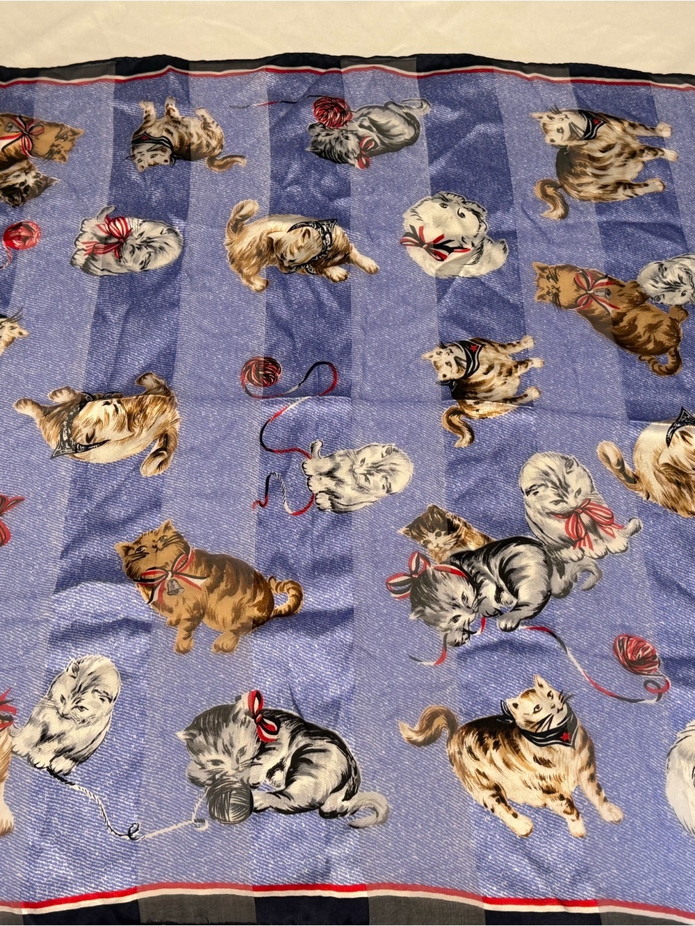 Vintage Silk Cat Scarf